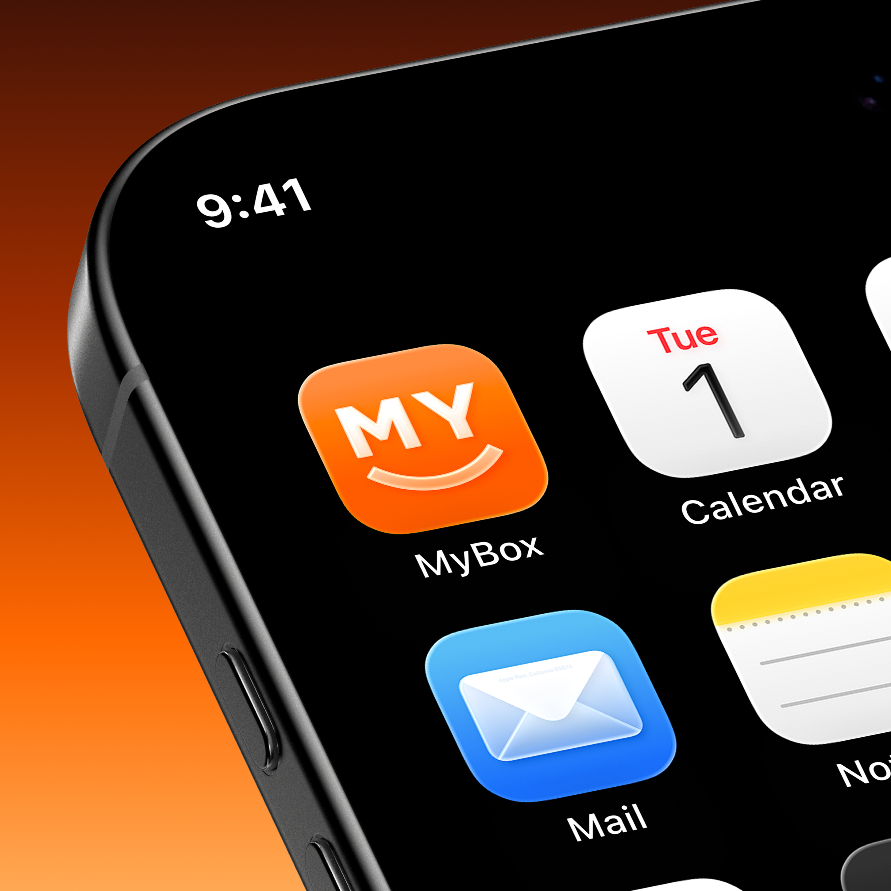 MyBox app icon mockup on an iPhone home screen